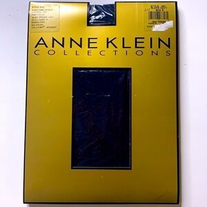 NWT Anne Klein Signature opaquecontrol top black navy pantyhose with Lycra